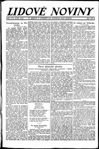 Lidov noviny z 19.4.1921, edice 1, strana 1