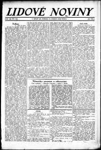 Lidov noviny z 19.4.1922, edice 1, strana 1