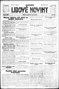 Lidov noviny z 19.5.1919, edice 2, strana 1