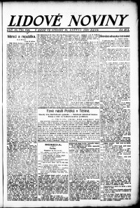 Lidov noviny z 19.5.1920, edice 1, strana 1
