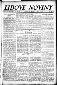 Lidov noviny z 19.5.1921, edice 1, strana 1