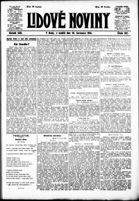 Lidov noviny z 19.7.1914, edice 1, strana 1