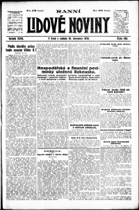 Lidov noviny z 19.7.1919, edice 1, strana 1