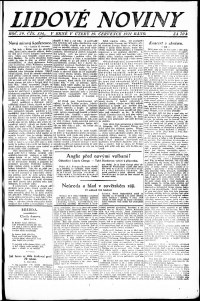 Lidov noviny z 19.7.1921, edice 1, strana 1