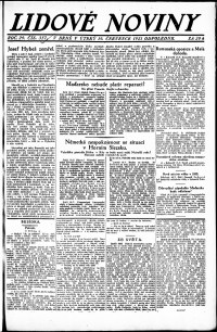 Lidov noviny z 19.7.1921, edice 2, strana 1