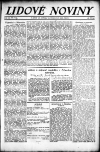 Lidov noviny z 19.7.1922, edice 1, strana 1