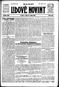Lidov noviny z 19.8.1919, edice 1, strana 1