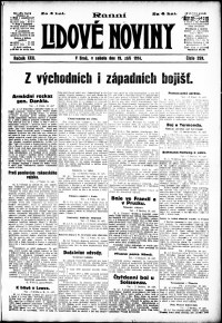 Lidov noviny z 19.9.1914, edice 1, strana 1