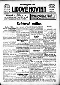Lidov noviny z 19.9.1914, edice 2, strana 1
