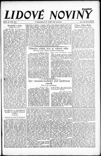 Lidov noviny z 19.9.1927, edice 1, strana 1