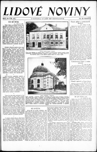 Lidov noviny z 19.9.1927, edice 2, strana 1