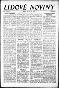 Lidov noviny z 19.9.1931, edice 1, strana 1