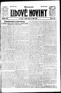 Lidov noviny z 19.10.1917, edice 1, strana 1
