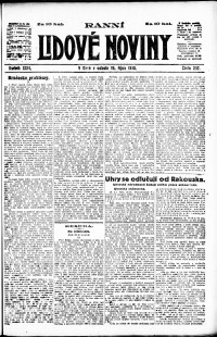 Lidov noviny z 19.10.1918, edice 1, strana 1