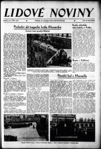 Lidov noviny z 19.10.1934, edice 2, strana 1