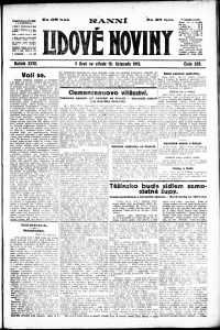 Lidov noviny z 19.11.1919, edice 1, strana 1