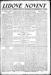 Lidov noviny z 19.11.1920, edice 3, strana 1