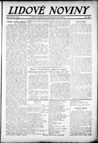 Lidov noviny z 19.11.1921, edice 1, strana 1