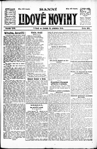 Lidov noviny z 19.12.1918, edice 1, strana 1