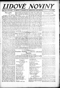 Lidov noviny z 19.12.1920, edice 1, strana 1