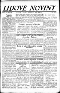 Lidov noviny z 20.1.1920, edice 1, strana 1