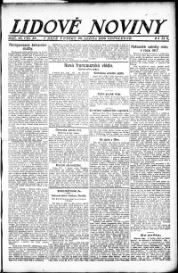 Lidov noviny z 20.1.1920, edice 2, strana 1