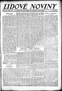 Lidov noviny z 20.1.1921, edice 1, strana 1
