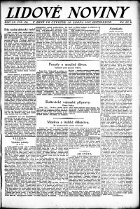 Lidov noviny z 20.1.1921, edice 3, strana 1