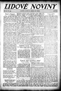 Lidov noviny z 20.1.1922, edice 1, strana 1