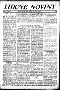 Lidov noviny z 20.1.1922, edice 2, strana 1