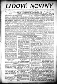 Lidov noviny z 20.1.1924, edice 1, strana 1