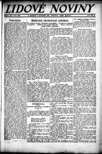 Lidov noviny z 20.2.1920, edice 1, strana 1