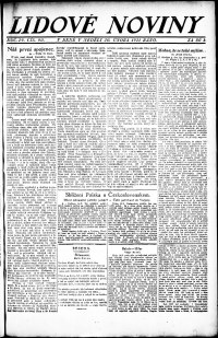 Lidov noviny z 20.2.1921, edice 1, strana 1