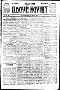 Lidov noviny z 20.4.1918, edice 1, strana 1