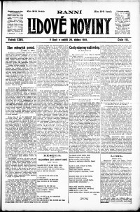 Lidov noviny z 20.4.1919, edice 1, strana 1