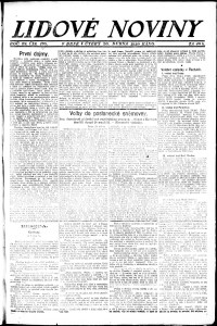 Lidov noviny z 20.4.1920, edice 1, strana 1