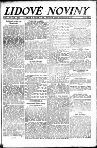 Lidov noviny z 20.4.1920, edice 2, strana 1
