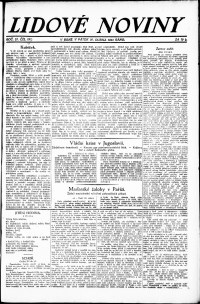 Lidov noviny z 20.4.1923, edice 1, strana 1