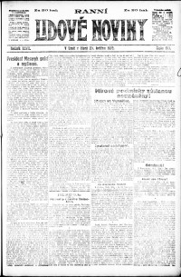 Lidov noviny z 20.5.1919, edice 1, strana 1