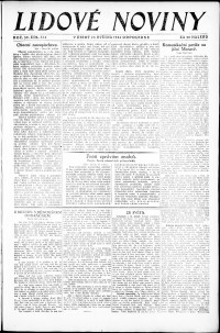 Lidov noviny z 20.5.1924, edice 1, strana 1