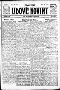 Lidov noviny z 20.6.1918, edice 1, strana 1