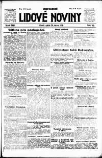 Lidov noviny z 20.6.1919, edice 2, strana 1