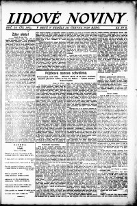 Lidov noviny z 20.6.1920, edice 1, strana 1