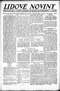 Lidov noviny z 20.6.1921, edice 2, strana 1
