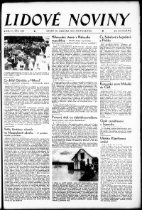 Lidov noviny z 20.6.1933, edice 1, strana 1