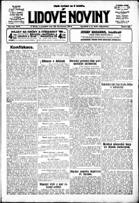 Lidov noviny z 20.7.1914, edice 1, strana 1