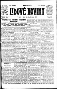 Lidov noviny z 20.7.1917, edice 1, strana 1
