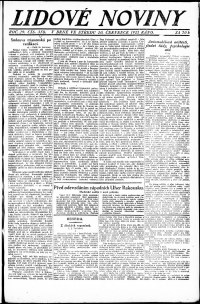 Lidov noviny z 20.7.1921, edice 1, strana 1