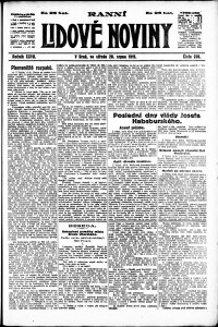 Lidov noviny z 20.8.1919, edice 1, strana 1