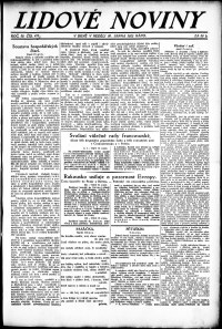 Lidov noviny z 20.8.1922, edice 1, strana 1